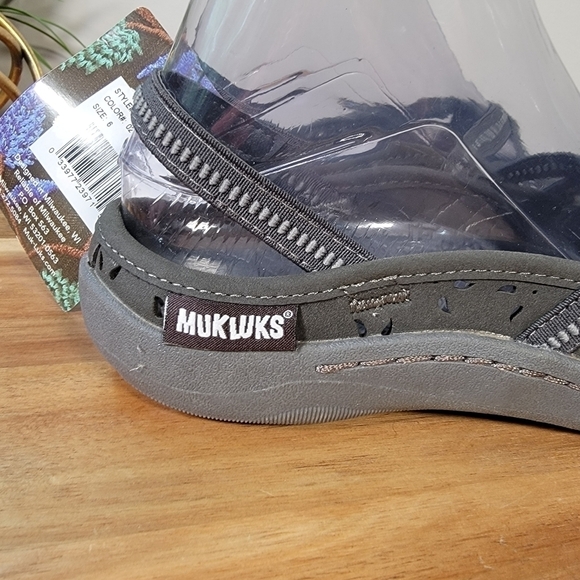 NEW Muk Luks Erin Dark Gray Sling Back Mary Jane Flats Size 6 - Picture 4 of 14